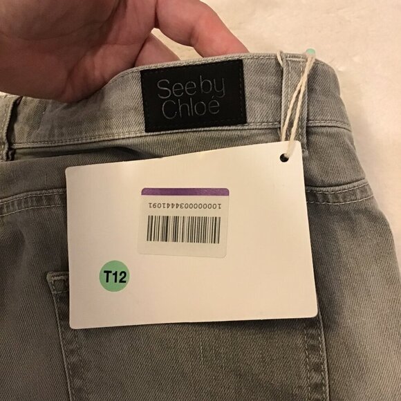 See By Chloe 32 NWOT Women’s Slim Skinny Jeans Gray Made in Italy Low Rise - Picture 6 of 8